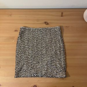 Sequin Mini Skirt in Gold Size XS-S